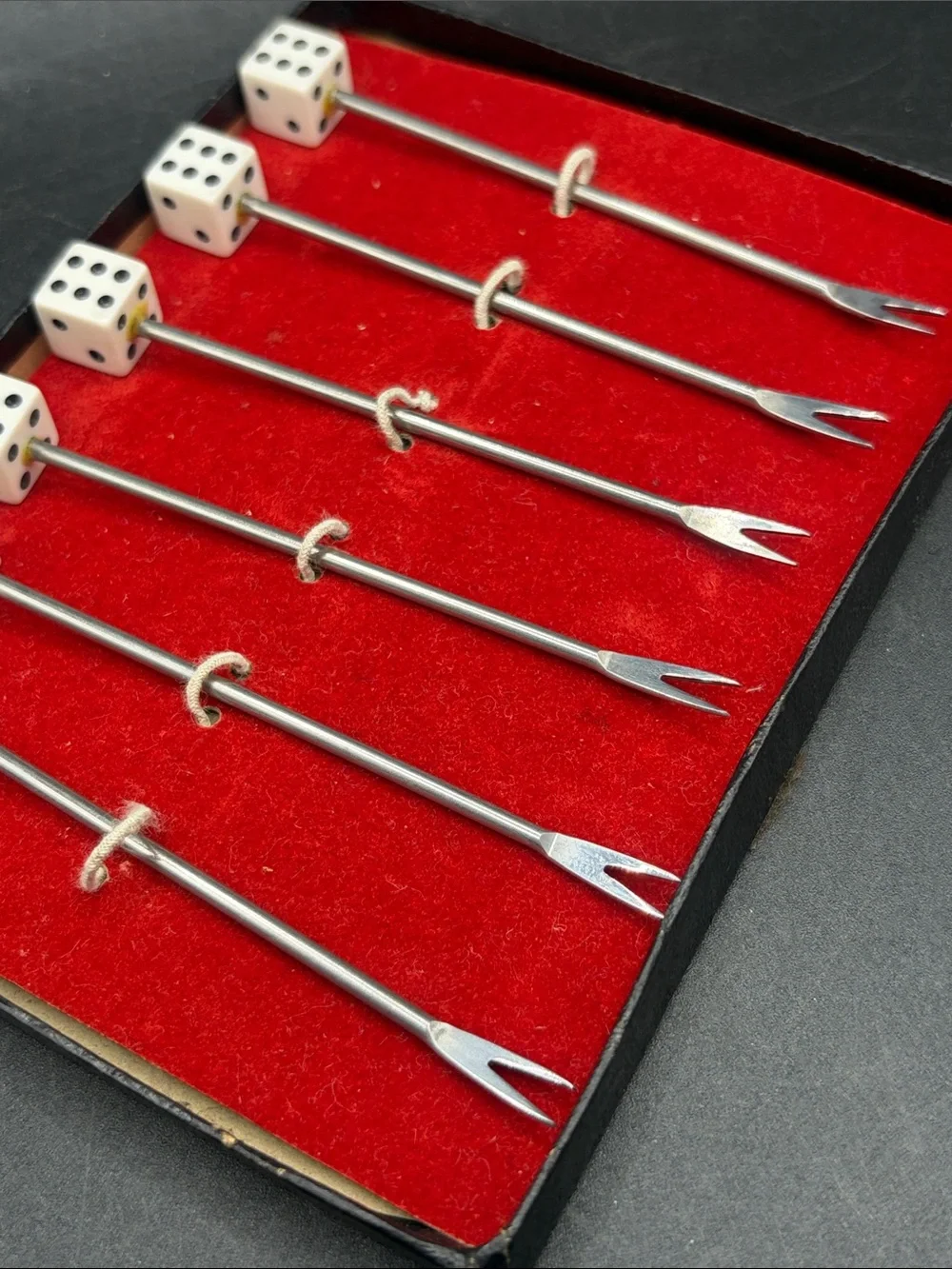 Vintage Mid Century Dice Cocktail Picks Appetizer Hors d’oeuvres Kitchenware